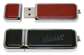 USB 2.0 Flash Drive 8GB takeMS MEM-Drive Leather Black