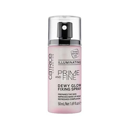 CATRICE Фиксирующий спрей Prime And Fine Dewy Glow Fixing Spray, 50 мл, прозрачный