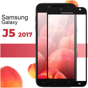 Фото Защитное стекло для телефона Samsung Galaxy J5 2017 г. и J5 Pro / Самсунг Галакси Джи 5 2017 г. и Джи 5 Про / 3D стекло на весь экран c черной рамкой