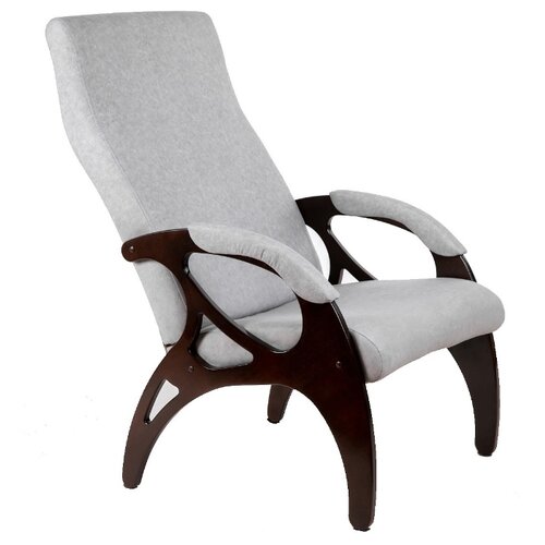 фото Кресло мебелик бергамо размер: 64х80 см, обивка: ткань, цвет: серый/орех