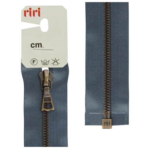 фото Молния металл, am, разъёмная 1 замок, на атласной тесьме, 4 мм, 65 см, цвет 2121, серый стальной riri