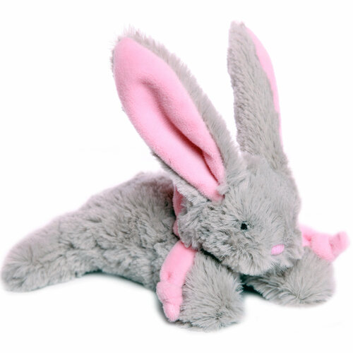 Мягкая игрушка Lapkin Кролик 15 см серый с розовым шарфом