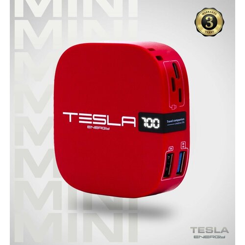 Power Bank Повербанк 10 000 mAh Tesla Energy Mini RED 117300₽