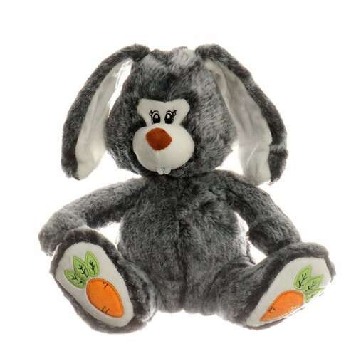 фото Мягкая игрушка «кролик с морковками», цвет серый россия