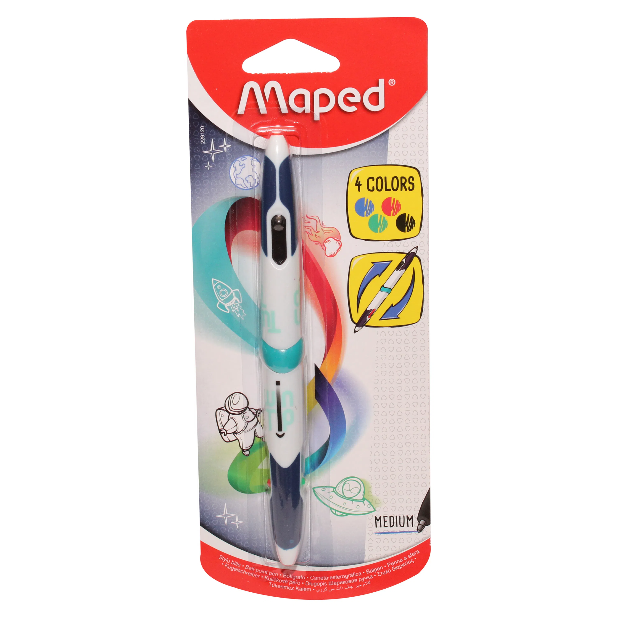 Ручка шариковая Maped TWIN TIP (229120) авт. 1мм обрез.корпус 4цв. двусторонняя блистер 12 шт./кор. - фото №9