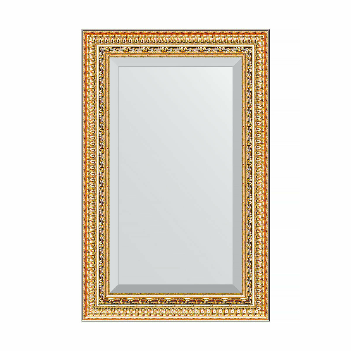 Зеркало настенное с фацетом EVOFORM в багетной раме сусальное золото, 55х85 см, для гостиной, прихожей, кабинета, спальни и ванной комнаты, BY 1234