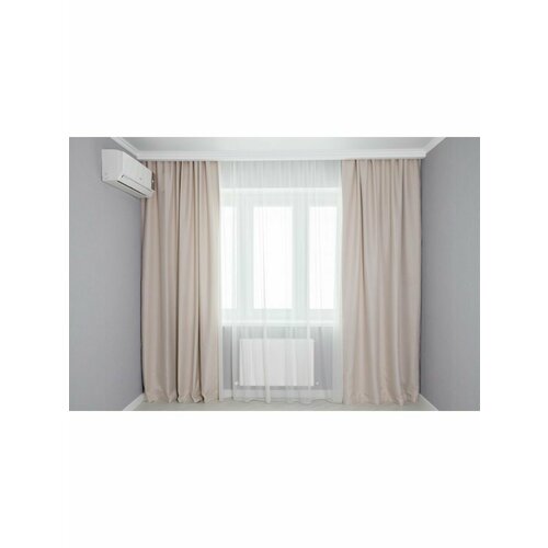 Шторы блэкаут в спальню, в гостиную, в детскую, цвет молочный