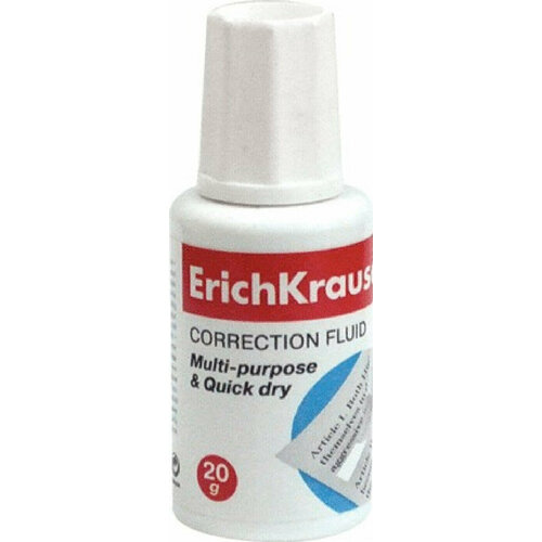 Замазка Корректирующая жидкость ERICH KRAUSE, 20 мл, флакон с кисточкой, 5, 5 штук