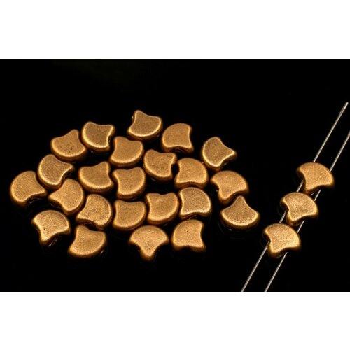Бусины GINKO 7,5х7,5мм, отверстие 0,8мм, цвет 00030/01710 светлый золотой металлик матовый, 710-004, 10г (около 40шт)