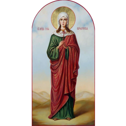 Cвятая Юлия Карфагенская деревянная икона на левкасе 40 см святая иулия юлия нательная икона из серебра 925 с позолотой