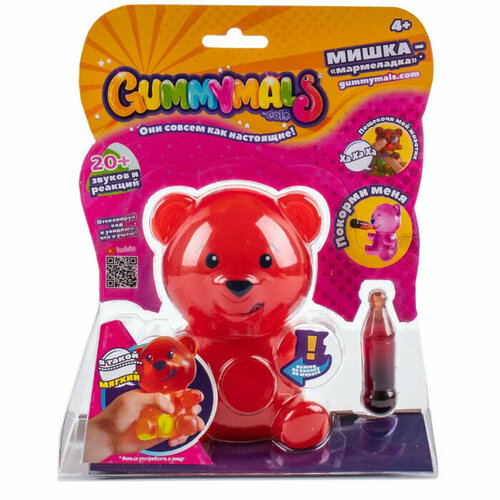 Интерактивная игрушка EOLO Мармеладный мишка тянучка красный звук свет GUM001_1
