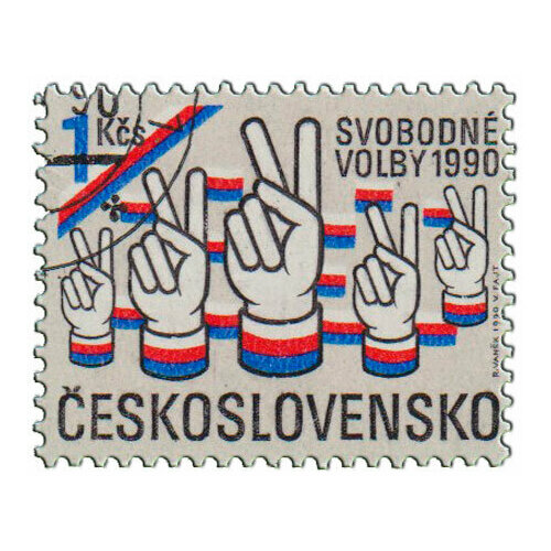 (1990-023) Марка Чехословакия Руки Свободные выборы III Θ 1982 023 марка чехословакия девушка и роза iii θ