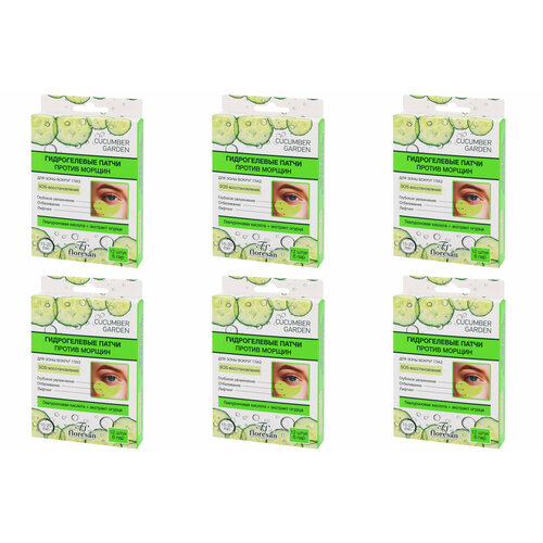 Floresan Гидрогелевые патчи Cucumber Garden против морщин увлажняющие, 6 упаковок