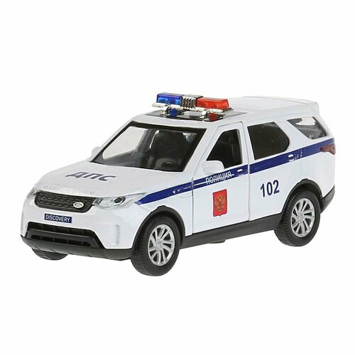 Инерционная металлическая модель - Land Rover Discovery Полиция 12 см, белый инерционная металлическая модель land rover discovery спорт 12 см свет звук синий