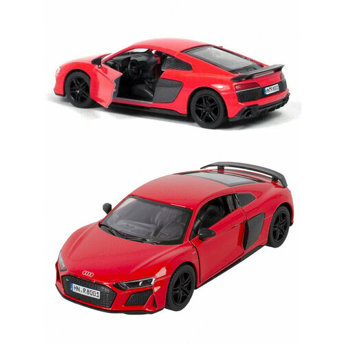 Металлическая машинка Kinsmart 1:38 «2020 Audi R8 Coupe» инерционная, красная KT5422D-1 машина audi r8 coupe 2020 желтая kinsmart инерционная 1 36