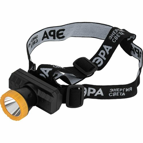 фото Эра фонарь налобный светодиодный ga802 аккумуляторный мощный яркий 2 режима желточерный б0055349