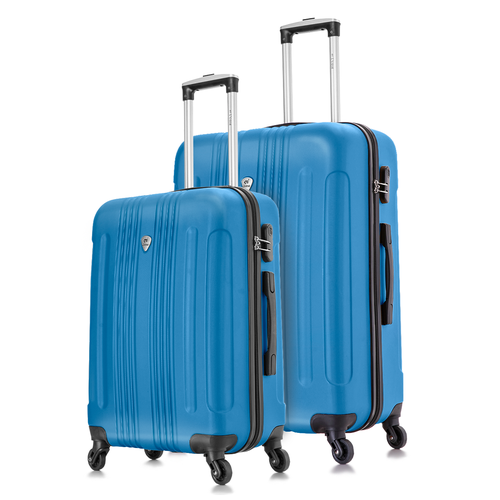 фото Комплект чемоданов l'case, 2 шт., abs-пластик, 104 л, размер m/l, синий