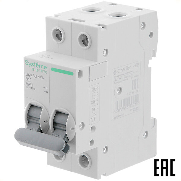 Автоматический выключатель City9 C9F14210 B10А/2п/ 45 кА на Din-рейку Systeme Electric