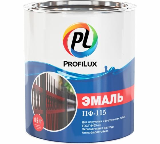 эмаль profilux professional акриловая универсальная глянцевая база c 0,9кг - фото №1