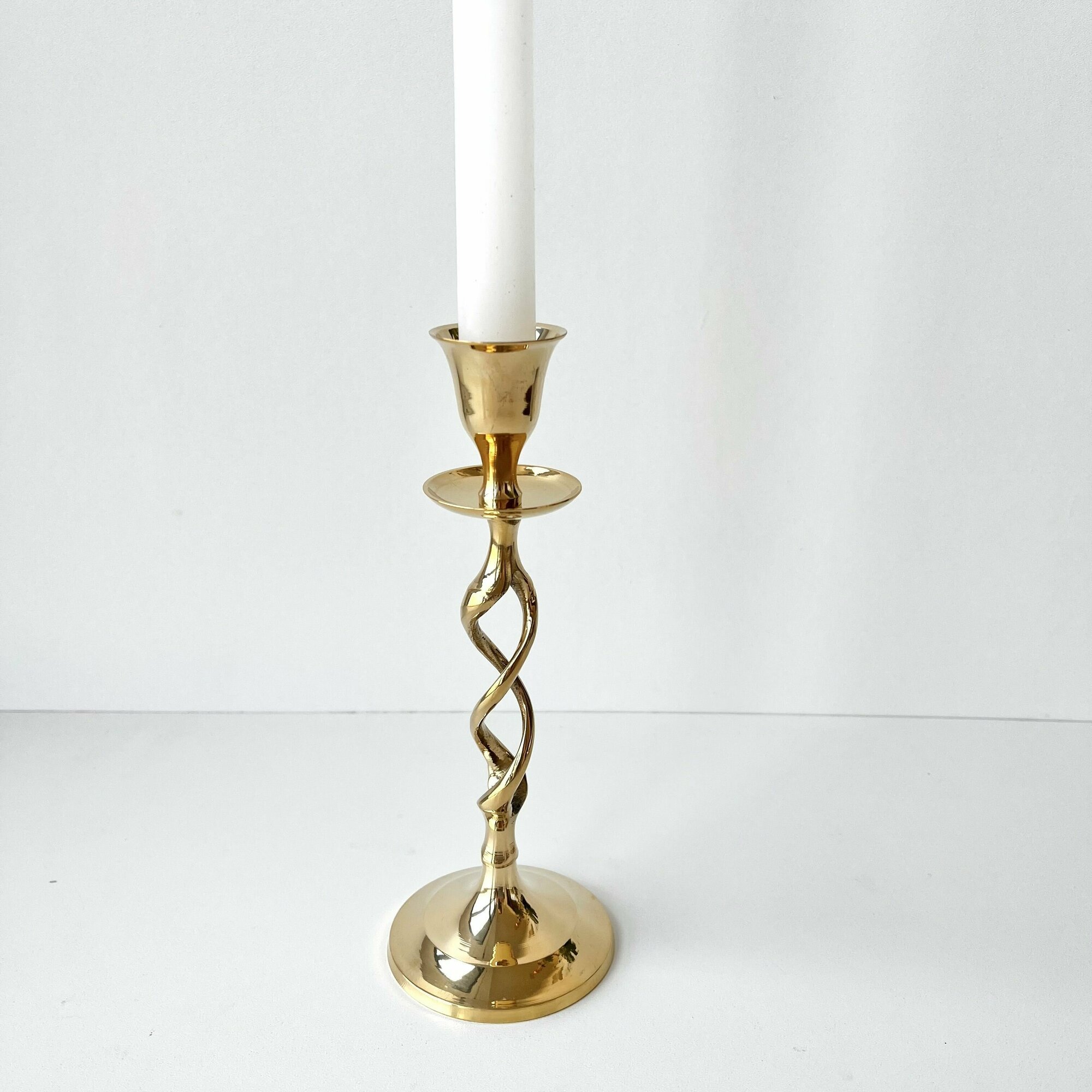 фото Подсвечник латунный, цвет антик, 17см