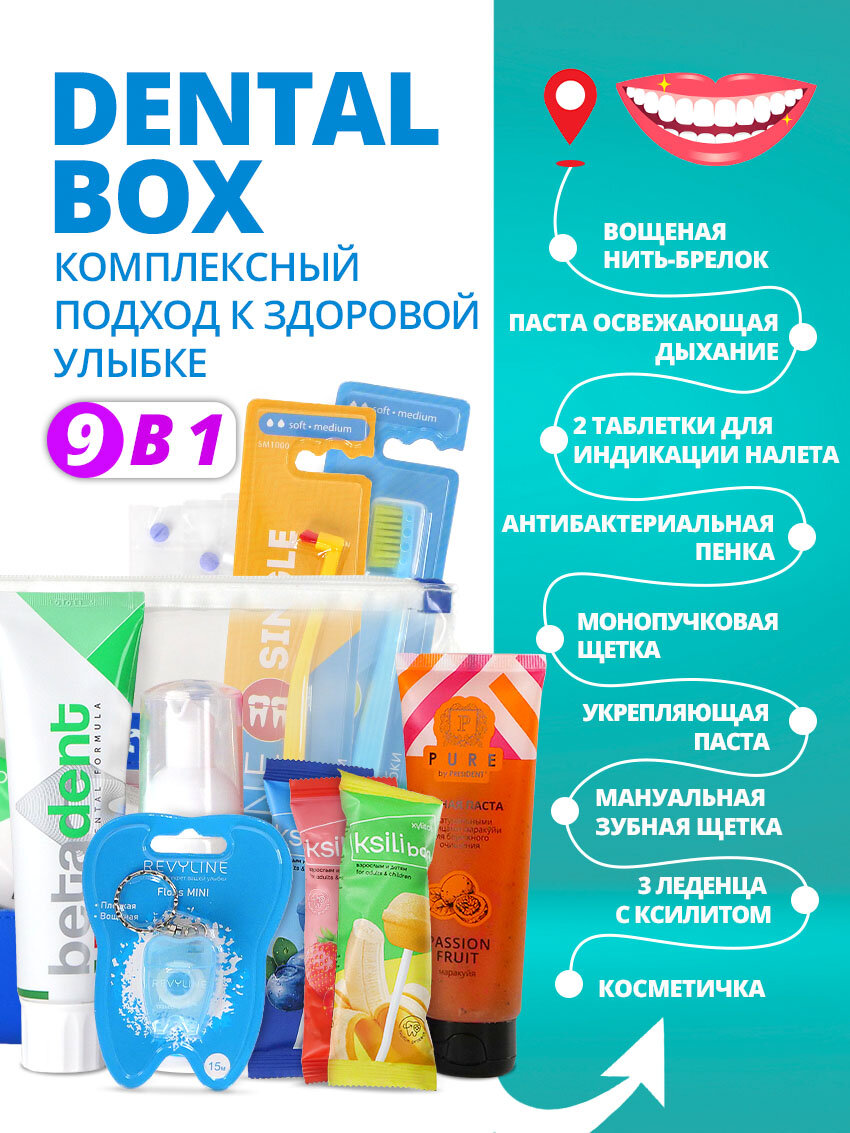 Подарочный набор Dental Set Basic beauty box бьюти бокс для очищения зубов и полости рта