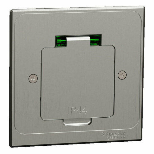 US+ Люк квадратный размер XS с 1 розеткой (2К+З ) металлический IP44 INS52100