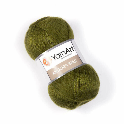 Пряжа Yarnart Angora Star хаки (530), 20%шерсть/80%акрил, 500м, 100г, 2шт