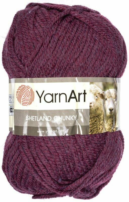 Пряжа Yarnart Shetland Chunky темно-вишневый (611), 50%шерсть/50%акрил, 150м, 100г, 2шт