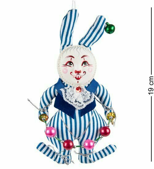 Кукла подвесная Кролик с бусами RK-462/2 113-7010707