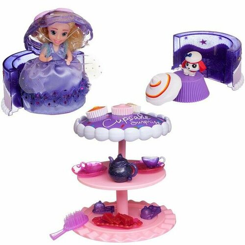 Набор c Куколкой - кексом и питомцем Чайная вечеринка , цвет фиолетовый