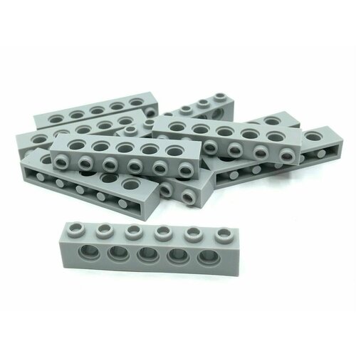 Деталь LEGO 4211466 Кирпичик 1х6 R4,9 (серый) 50 шт.