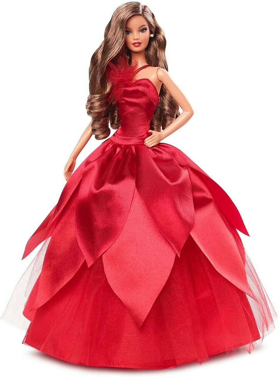 Кукла Barbie 2022 Holiday Doll (Барби Праздничная 2022 Шатенка)