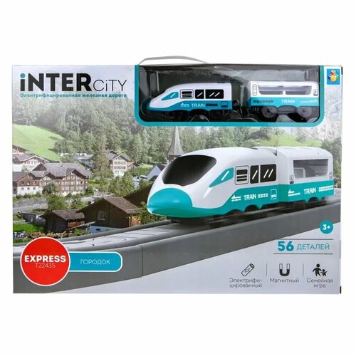 1Toy Игровой набор 1Toy InterCity Express Железная дорога Городок 56 деталей Т22435