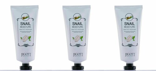 Jigott Крем для ног Real moisture snail foot cream, с муцином улитки, 100 мл, 3 шт