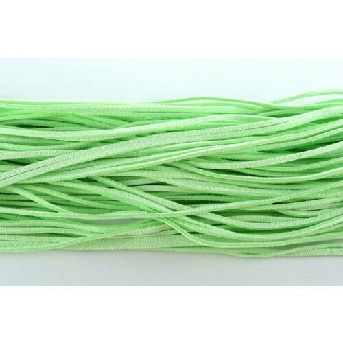 Шнур из искусственной замши, ширина 2,5мм, толщина 1,2мм, цвет светло-зеленый, 54-006, отрез около 1 метра