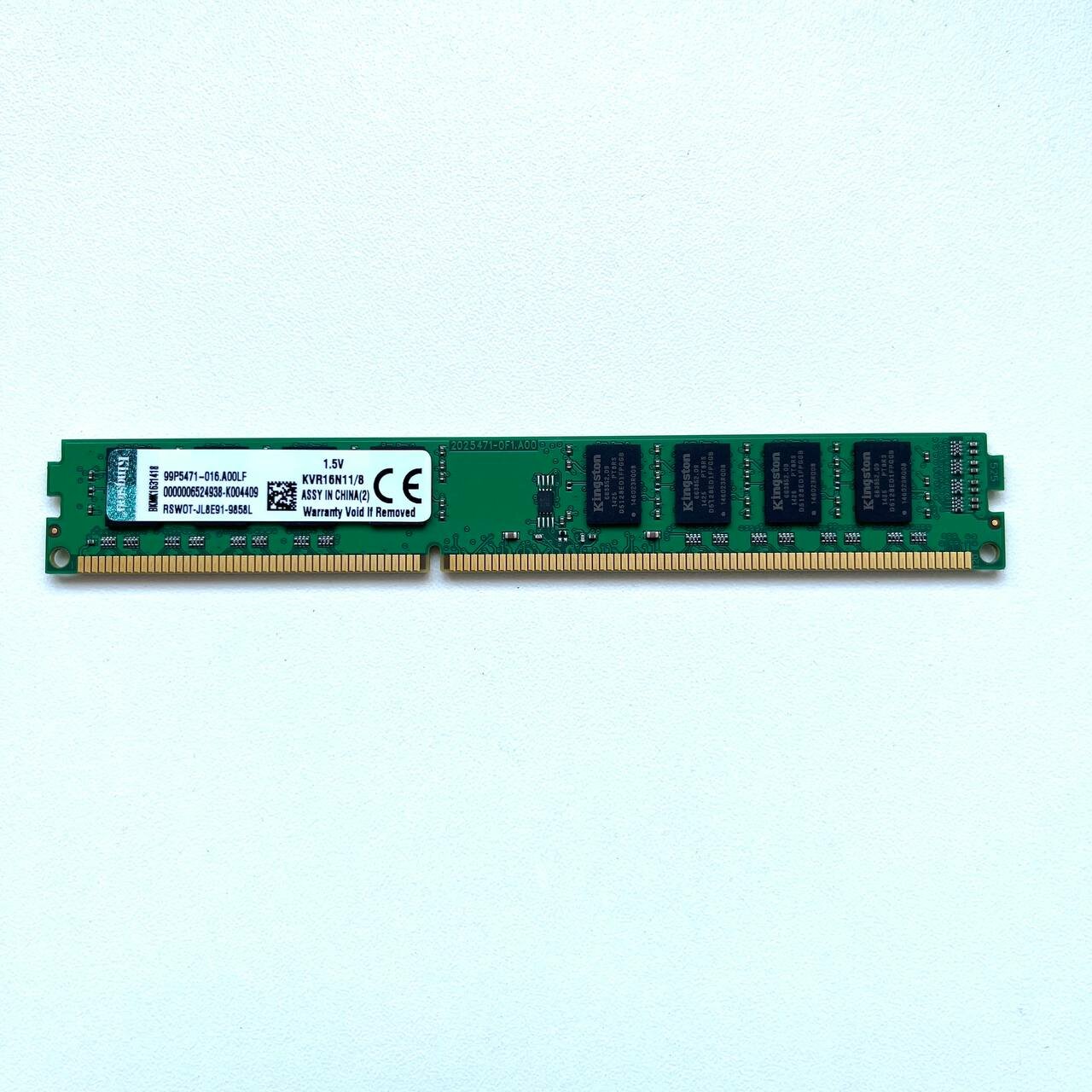 Оперативная память Kingston DDR3 8GB 1600Мгц 15v DIMM для ПК низкопрофильная