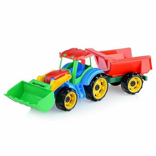 Машинка Трактор с прицепом для детей, детская игрушка, автомобиль для мальчика, грузовик игрушечный, игры для детей, каталка