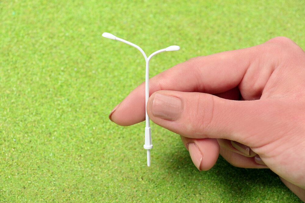 Пластиковые модели двойных уличных фонарей. (Набор 10 шт.) H 45 мм.