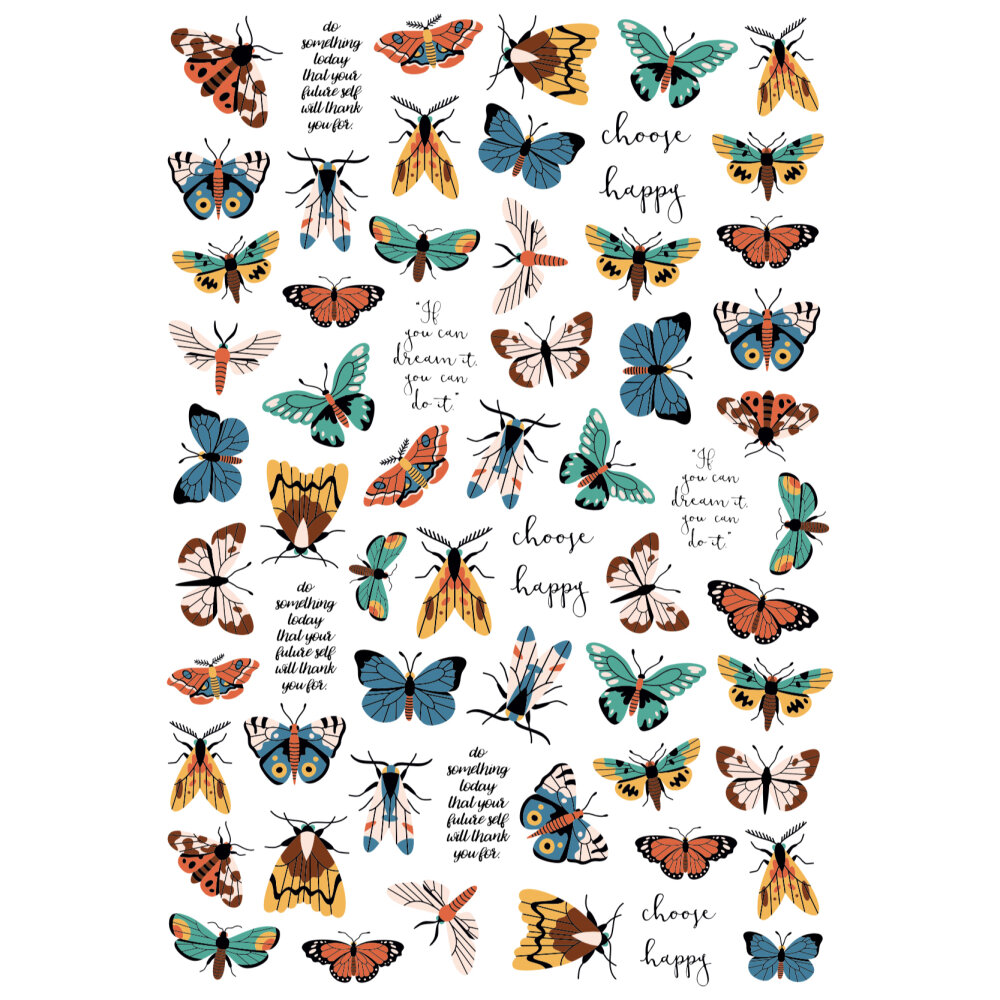 фото Слайдер-дизайн Crazy Shine Nails mini №1186 Бабочки и мотыльки