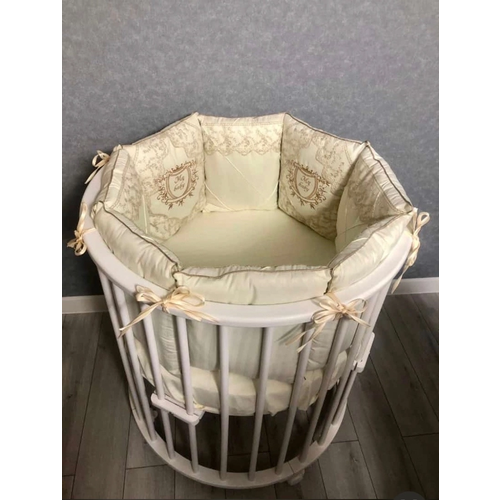 Борты в кроватку для новорождённых бортики детские у кровать крем 18 предметов 10882₽