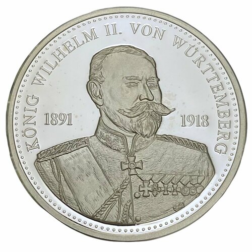 Германия, настольная памятная медаль Короли Германии. Вильгельм II Вюртембергский 1995 г.