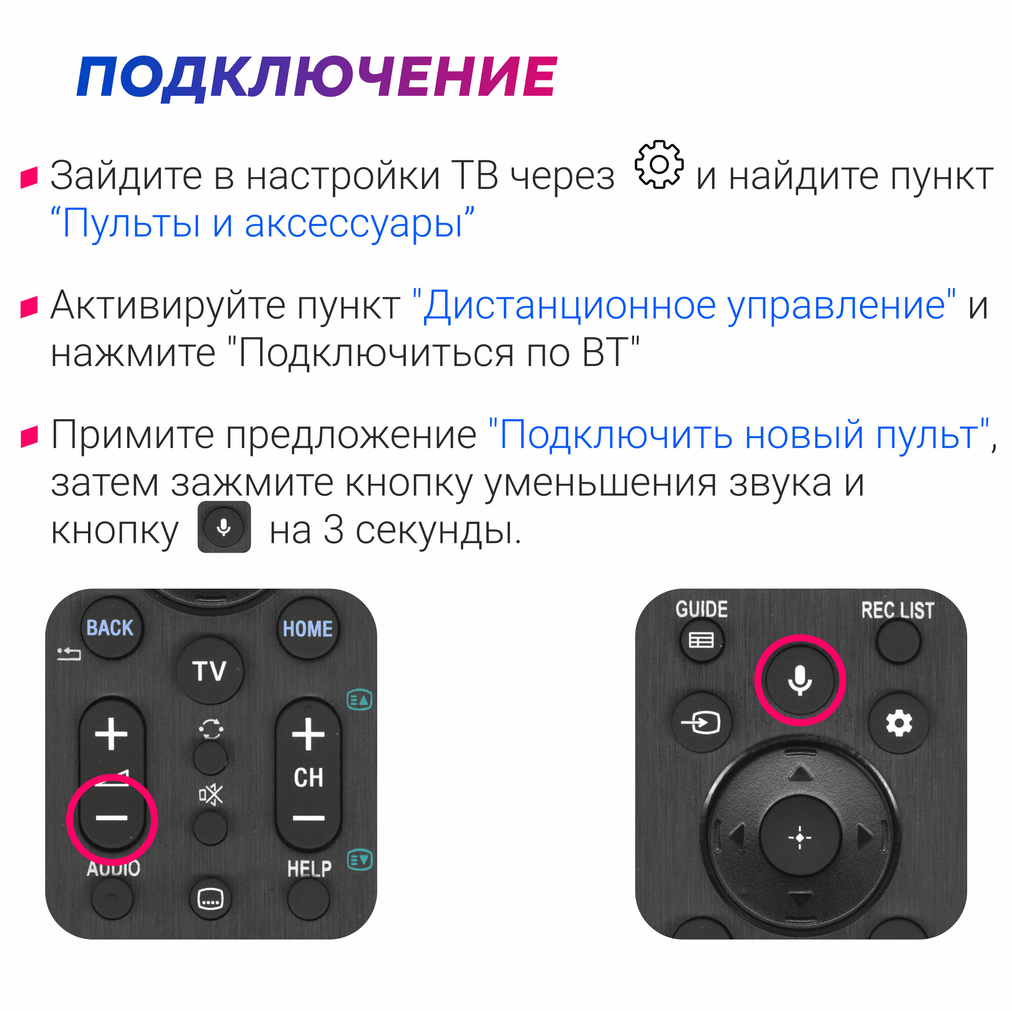 Голосовой пульт RMF-TX500E для телевизоров SONY