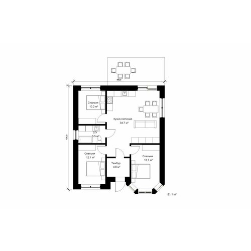 Проект «топдом 1.10» 83 м²