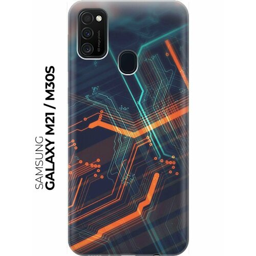 RE: PA Накладка Transparent для Samsung Galaxy M21 / M30s с принтом Микросхема re pa накладка transparent для samsung galaxy m21 m30s с принтом разноцветные перья