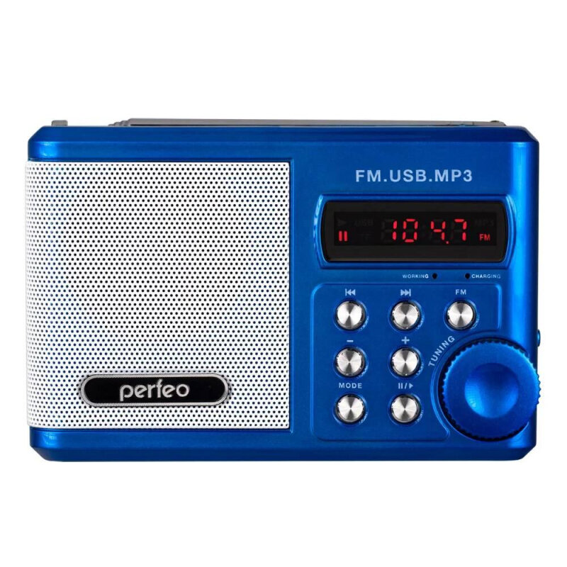 Радиоприемник Perfeo Sound Ranger, УКВ/FM/MP3/USB/TF, синий (SV922BLU)