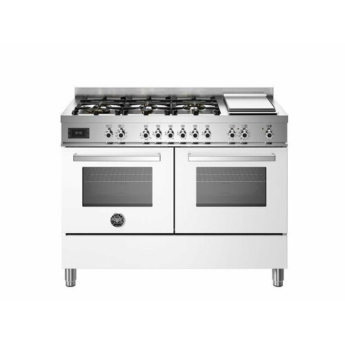 PRO126G2EBIT Варочный центр Bertazzoni, 6 газовых конфорок, два многофункциональных электрических шкафа, 120 см Белый глянец