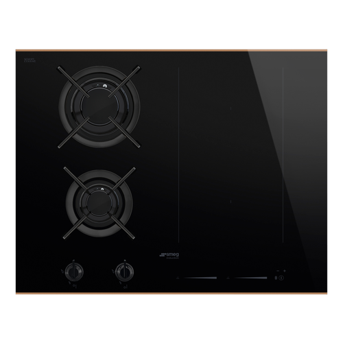 Комбинированная варочная панель газ индукция 65 см Чёрный Smeg PM6643R 21499000₽