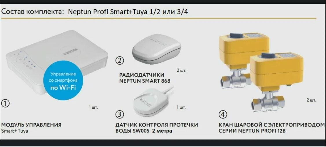 Автоматическая система защиты от протечек Neptun Bugatti Base 1/2"