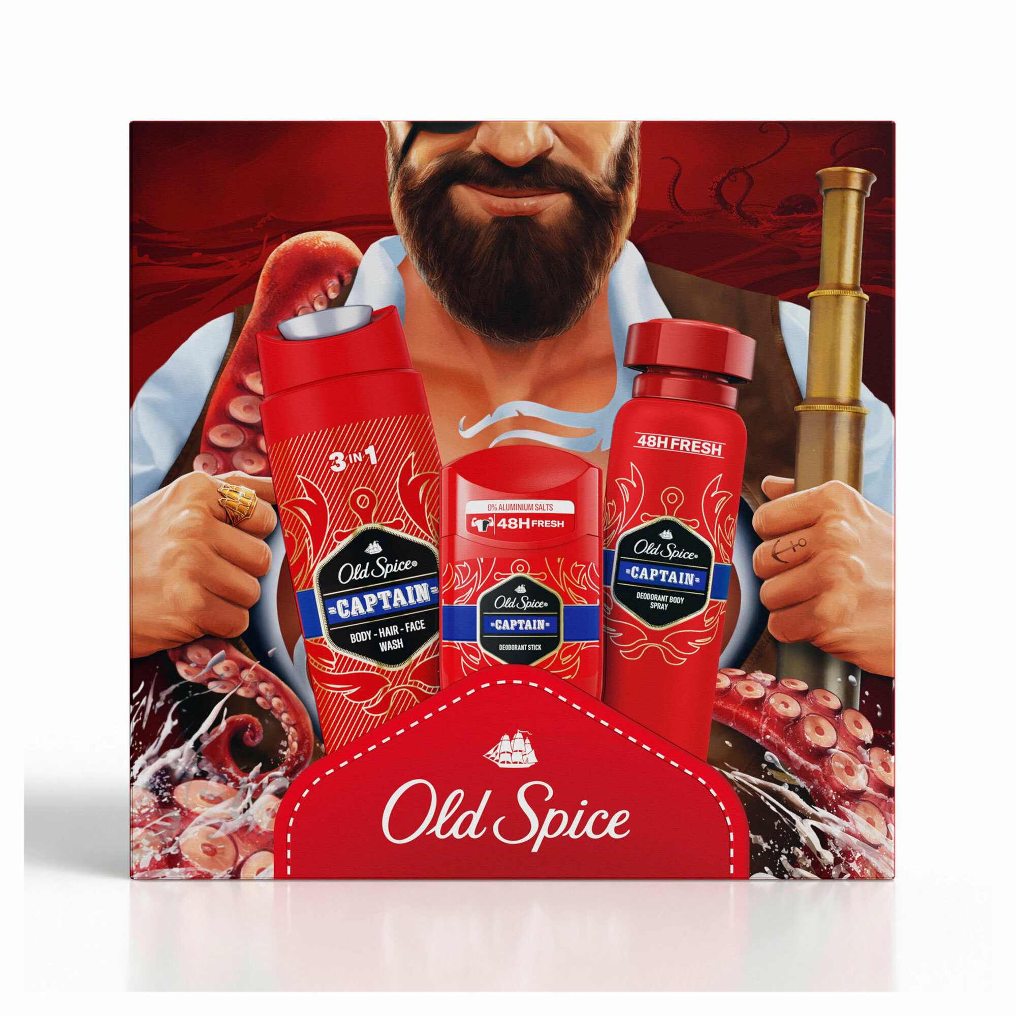 Подарочный набор для мужчин Old Spice Captain, гель для душа шампунь 3в1 250 мл + дезодорант-спрей 150 мл + дезодорант-стик 50 мл - фото №8