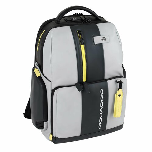 Рюкзак планшет PIQUADRO Urban CA4550\GRGR, фактура гладкая, желтый рюкзак планшет piquadro urban фактура матовая гладкая серый синий